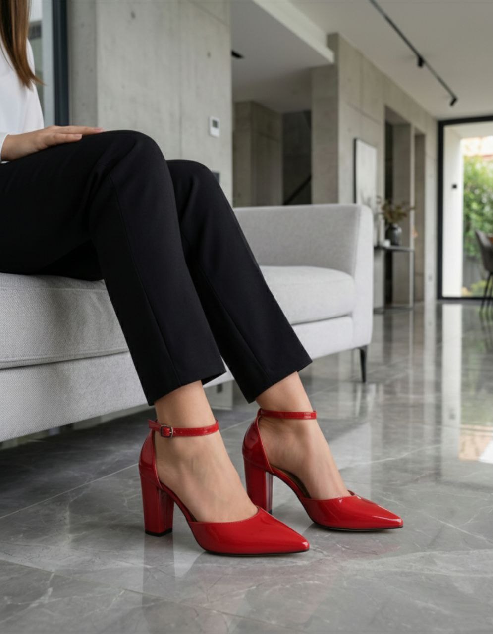 کفش عروسکی دورمچ دار پاشنه پهن